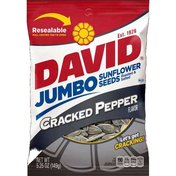 David David Black Pepper Sunflower Seeds 5.25 oz., PK12 2620023891